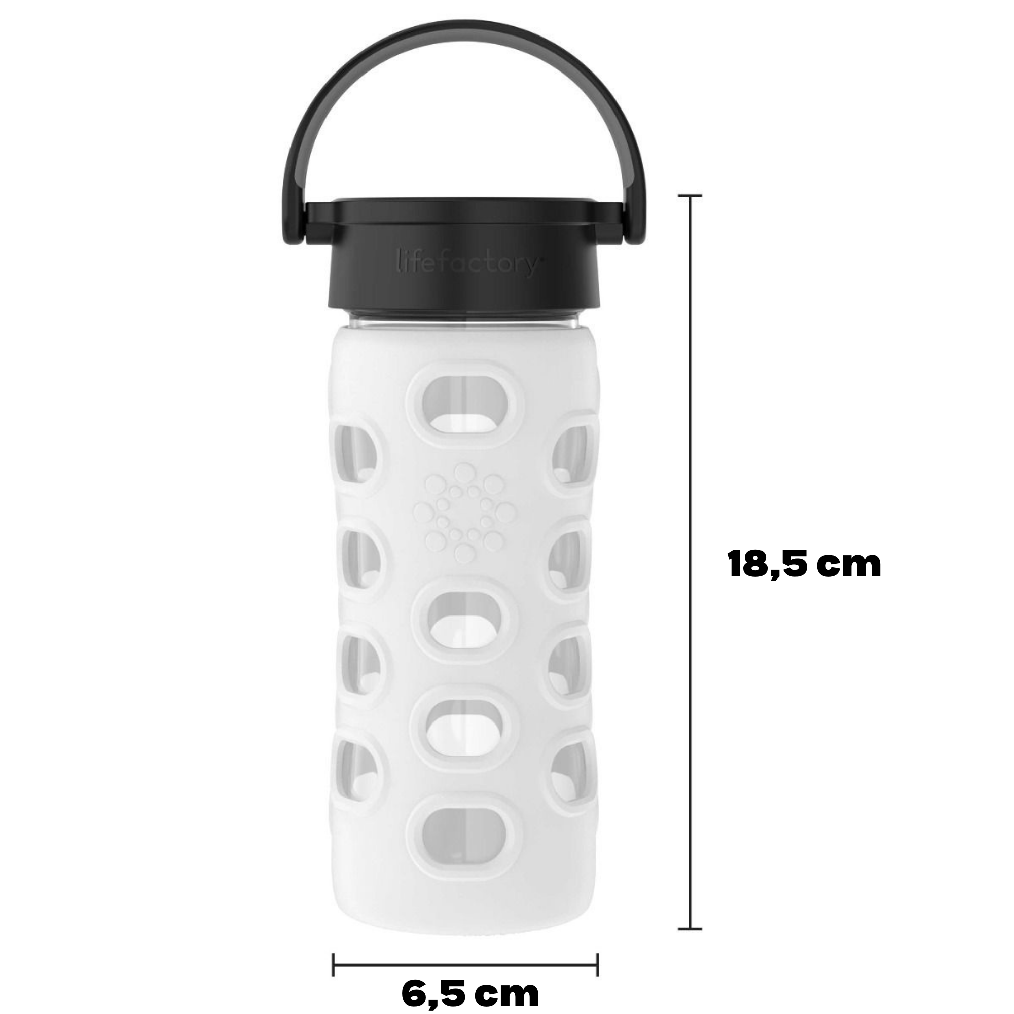Lifefactory Sklenená fľaša v silikónovm obale White