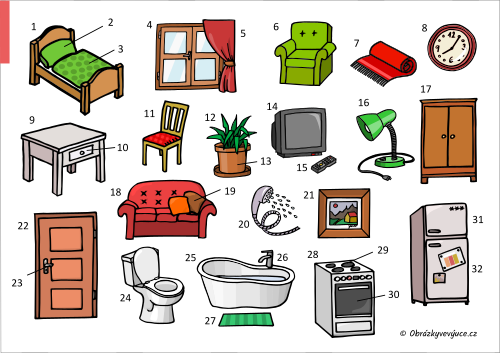 Nábytek - obrázkové slovníčky