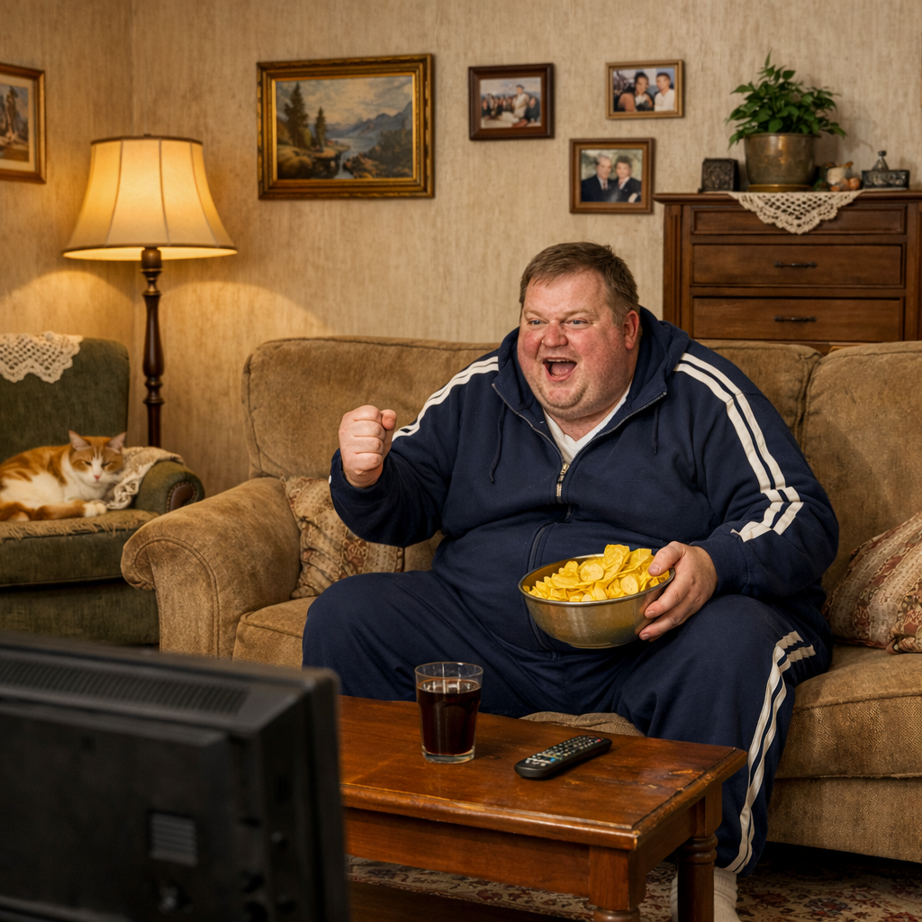 Muž fandí hokeji Muž fandí hokeji