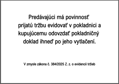 Nový zákon o evidencii tržieb