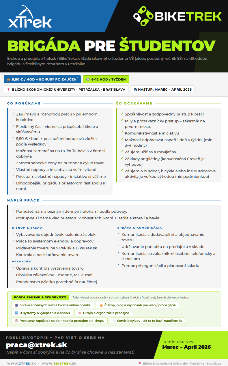 Brigáda xTrek outdoor / BikeTrek cyklo & bikepacking