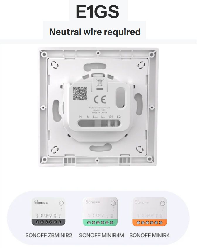 Kryt inteligentného nástenného vypínača SONOFF E1GS  E1GS