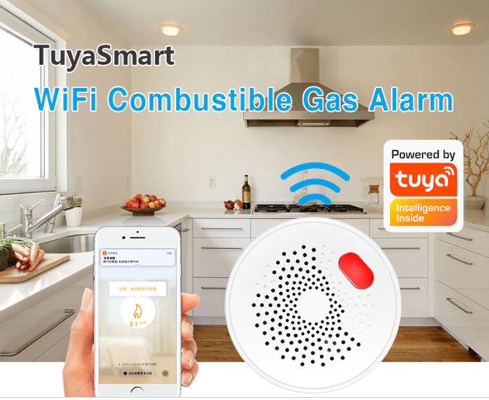 WiFi Detektor úniku horľavých plynov - do zásuvky 230V -Tuya Smart Life