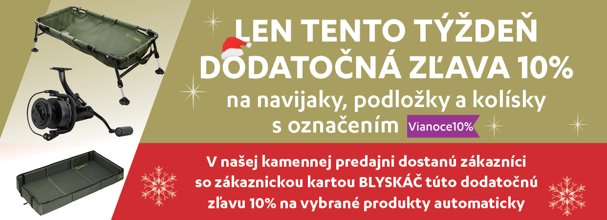 Vianočné akcie v rybárskych potrebách BLYSKÁČ