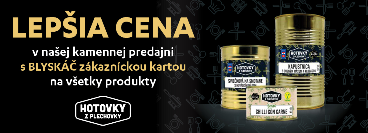 Rybárske potreby BLYSKÁČ - zlava Hotovky z plechovky