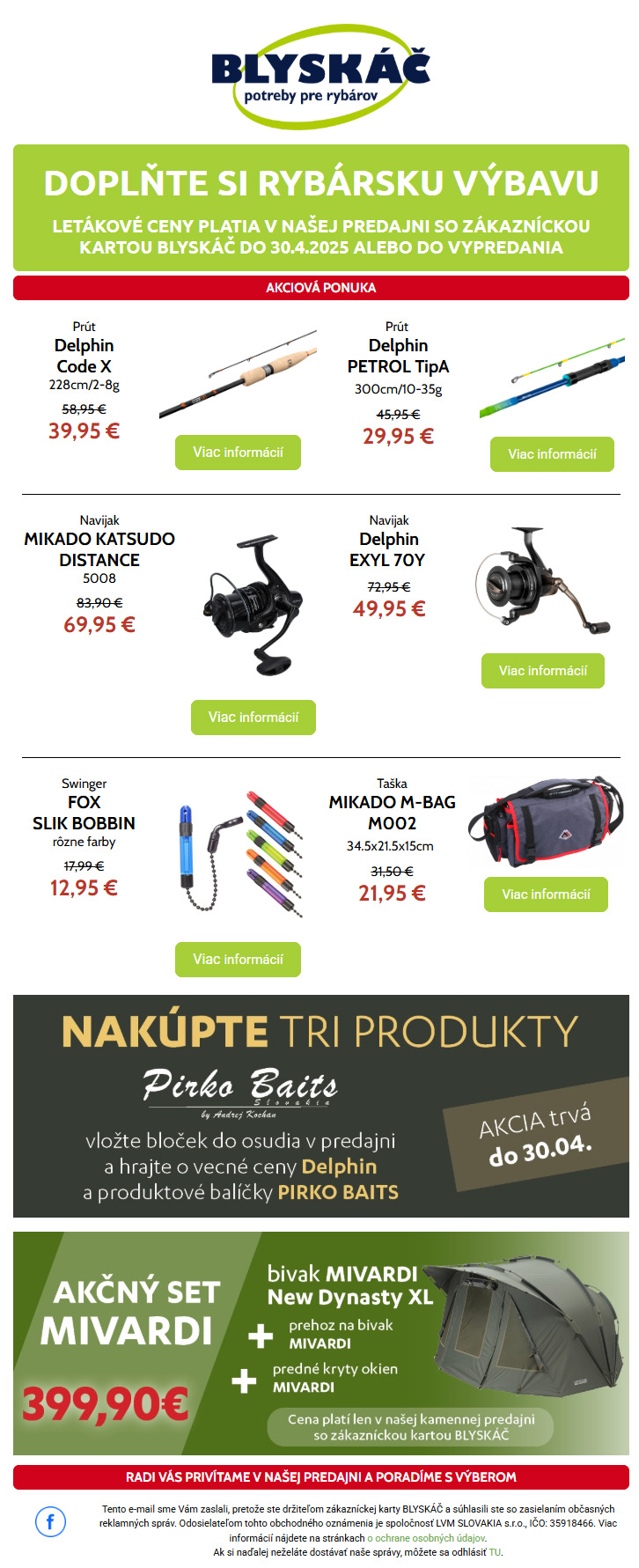 Aprílová ponuka v predajni BLYSKÁČ