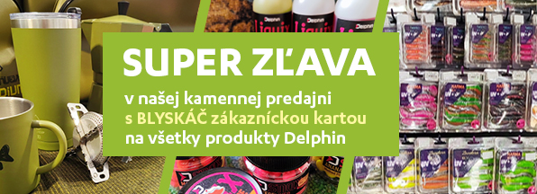 Super zľava na rybárske potreby Delphin