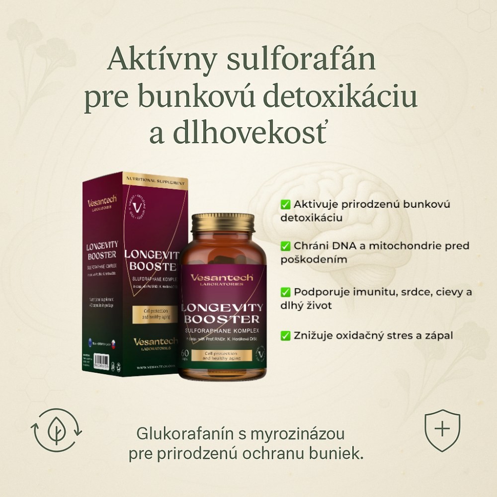 Aktívny sulforafan pre bunkovú výživu a dlhovekosť