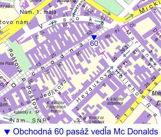 Mapa Obchodná 60