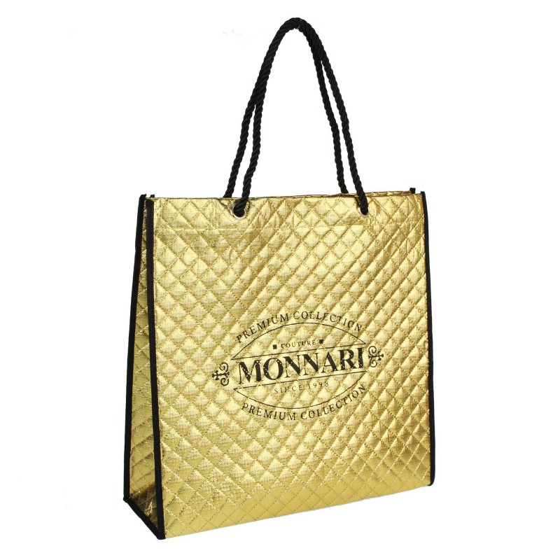 Nákupná taška Monnari zlatá s lankovou rúčkou