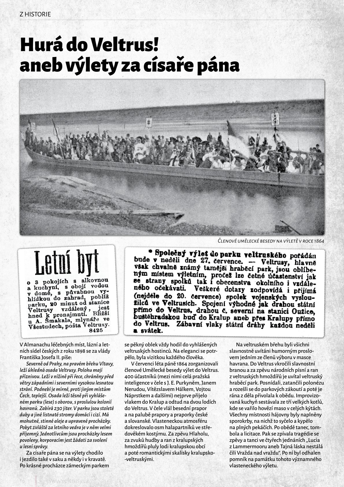 Hurá do Veltrus a cestování za monarchie