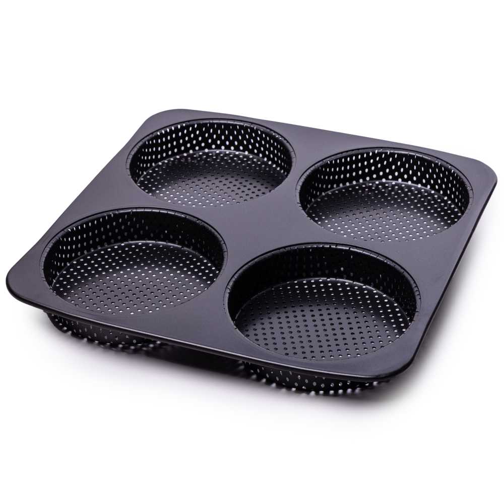Perforovaný plech na 4 muffiny alebo mini koláče – 28 x 28 x 3 cm