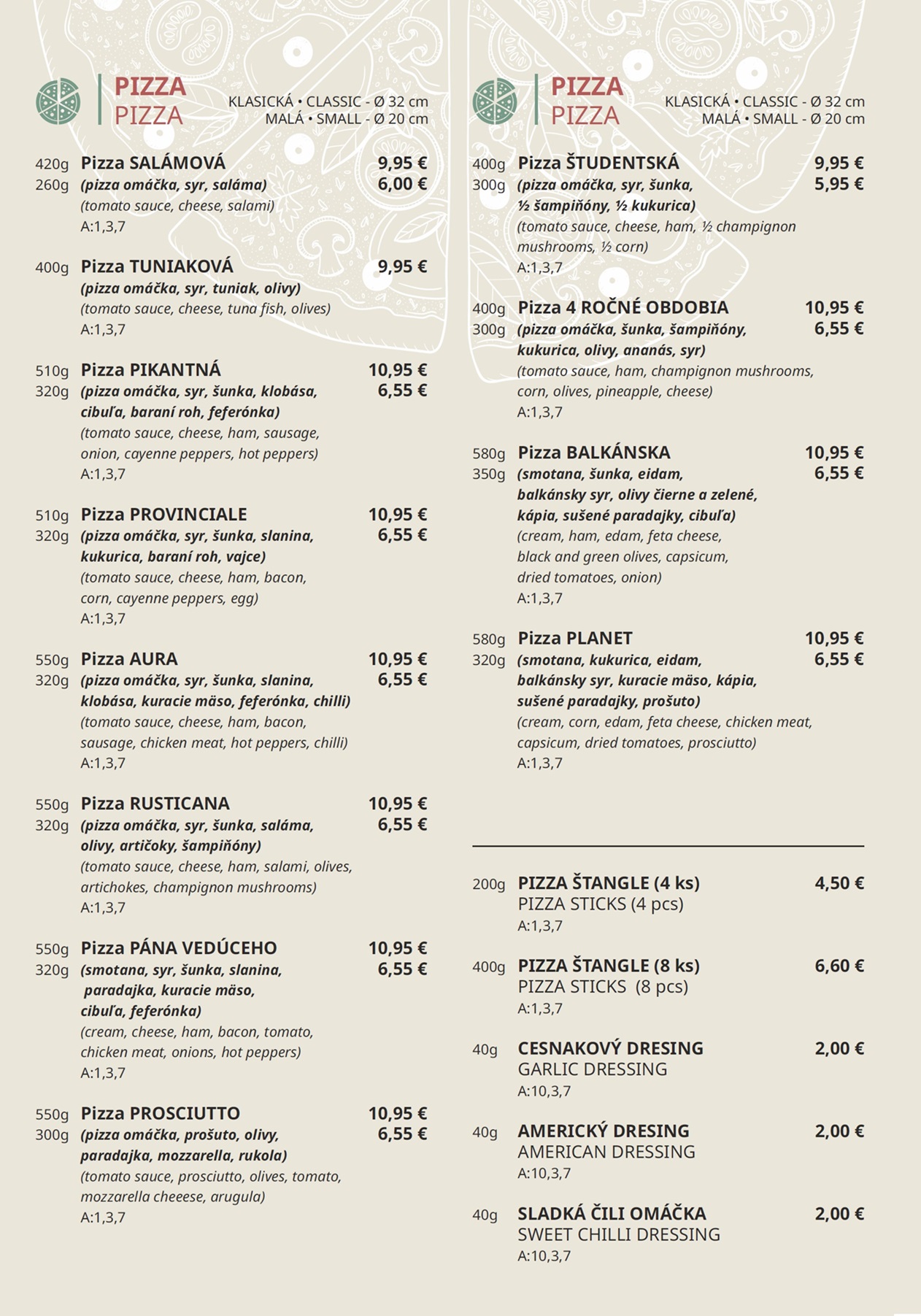 Jedálny Lístok - 3/5 - Pizza...