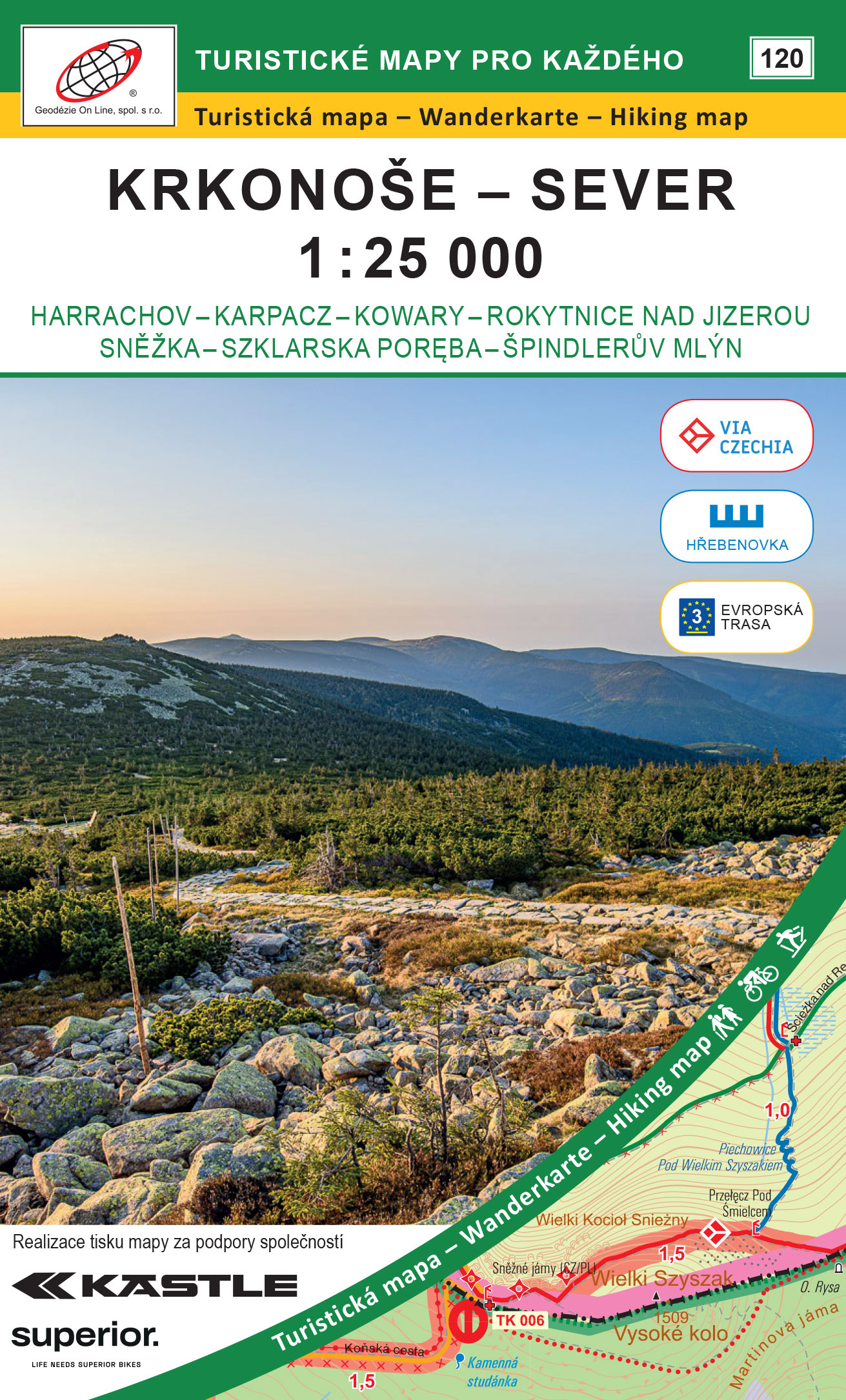Krkonoše sever 1 : 25 000, obálka mapy